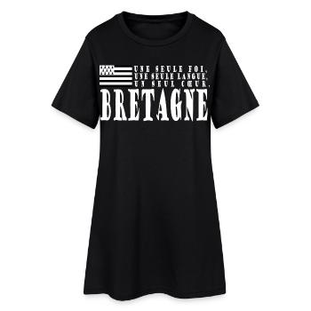 Gift idea Brittany. Proverb and Breton flag - Women’s T-Shirt Dress - black - Front