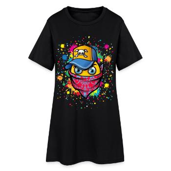 Masque et graffitis - Robe T-shirt Femme - noir - Devant