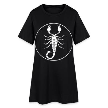 Signe du zodiaque scorpion blanc - Robe T-shirt Femme - noir - Devant