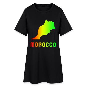 Marokko Regenbogen Landkarten Design / Geschenk - Frauen T-Shirt-Kleid - Schwarz - Vorne