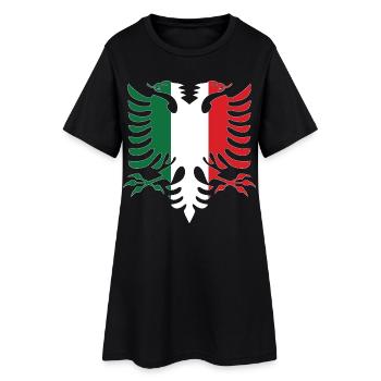 Albania Italy Flag - Women’s T-Shirt Dress - black - Front