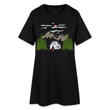 Camping Camping Mountain Theme Cadeau - Robe T-shirt Femme - noir - Devant