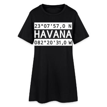 Coordonnées de La Havane - Robe T-shirt Femme - noir - Devant