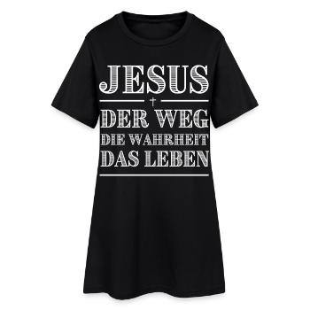 Jesus Der Weg Die Wahrheit Das Leben - Frauen T-Shirt-Kleid - Schwarz - Vorne