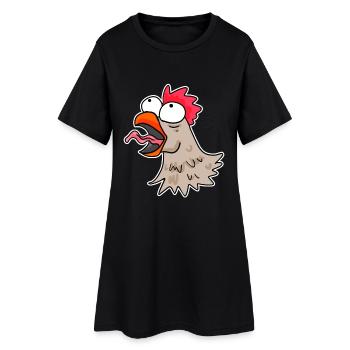 Poulet tête poulet - Robe T-shirt Femme - noir - Devant