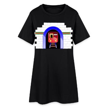 Train Blue Tunnel à Archway - Robe T-shirt Femme - noir - Devant