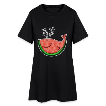 Pastèque Baleine - Robe T-shirt Femme - noir - Devant