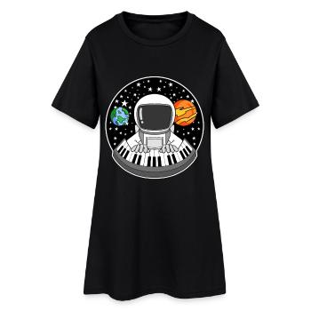 L’astronaute joue du piano - Robe T-shirt Femme - noir - Devant