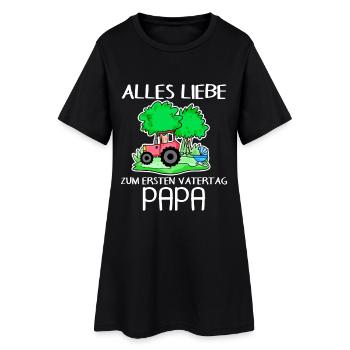 Vatertag - erster Vatertag Shirt - Frauen T-Shirt-Kleid - Schwarz - Vorne