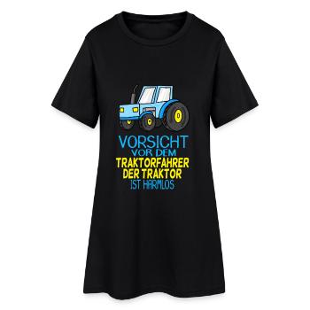 Trecker Traktorfahrer Geschenk - Frauen T-Shirt-Kleid - Schwarz - Vorne