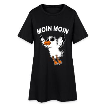 Moin Moin Baby Möwe - Frauen T-Shirt-Kleid - Schwarz - Vorne