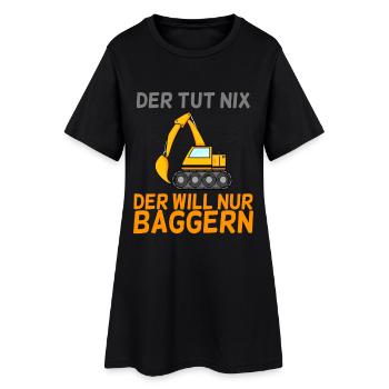 Bagger Baggern - Frauen T-Shirt-Kleid - Schwarz - Vorne