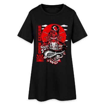 Dark Geisha Japanese Artwork - Women’s T-Shirt Dress - black - Front