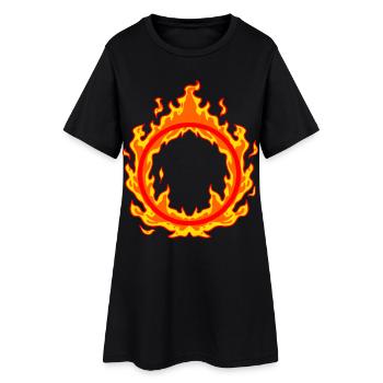 Kreis Feuer Flammen - Frauen T-Shirt-Kleid - Schwarz - Vorne