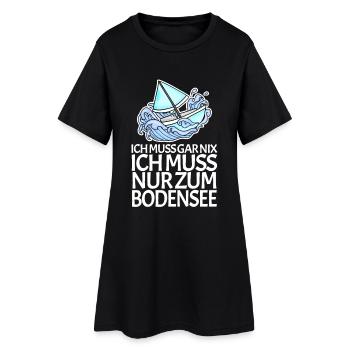 Bodensee See - Frauen T-Shirt-Kleid - Schwarz - Vorne