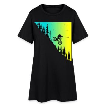VTT downhill action outdoor vélo vélo - Robe T-shirt Femme - noir - Devant