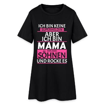 Mama von zwei Söhnen - Frauen T-Shirt-Kleid - Schwarz - Vorne