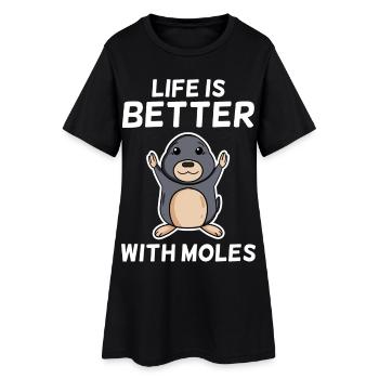 Taupe - Robe T-shirt Femme - noir - Devant