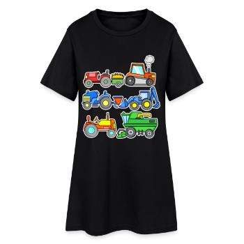 Machines agricoles Machines agricoles - Robe T-shirt Femme - noir - Devant