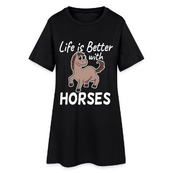Cheval sort cheval fille - Robe T-shirt Femme - noir - Devant
