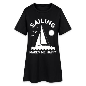 Sailing makes me happy - Robe T-shirt Femme - noir - Devant