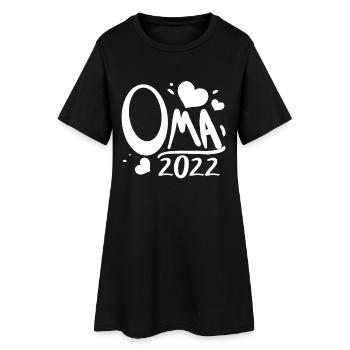 Oma 2022 - Werdende Oma - Frauen T-Shirt-Kleid - Schwarz - Vorne