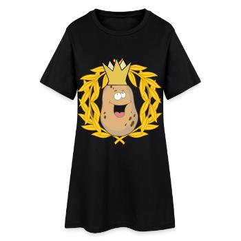 Roi pomme de terre Tuberelet légumes Couronne de laurier - Robe T-shirt Femme - noir - Devant