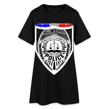 Policier - Robe T-shirt Femme - noir - Devant