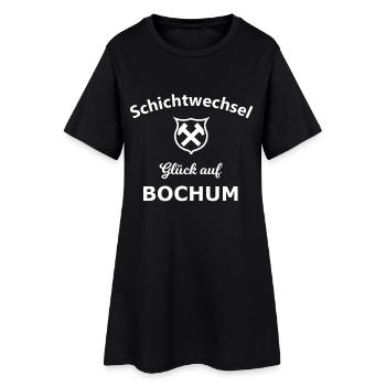 Glück auf Schicht Bochum - Frauen T-Shirt-Kleid - Schwarz - Vorne