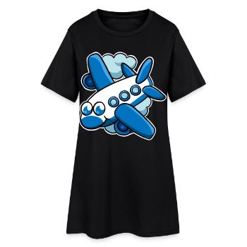 Avion - Robe T-shirt Femme - noir - Devant