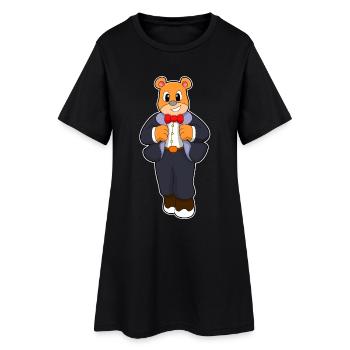 Bär Bräutigam Anzug Hochzeit - Frauen T-Shirt-Kleid - Schwarz - Vorne