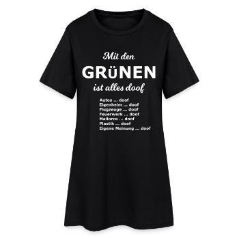 Doofe Partei - Frauen T-Shirt-Kleid - Schwarz - Vorne