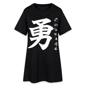 Le mot courage en japonais (blanc) - Robe T-shirt Femme - noir - Devant