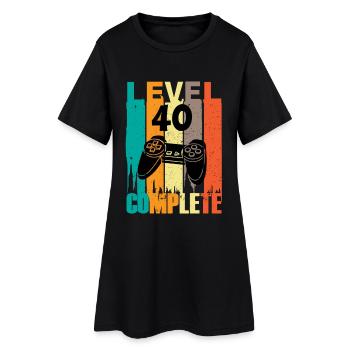 Level 40 Complete Gamer Geburtstag 40. - Frauen T-Shirt-Kleid - Schwarz - Vorne