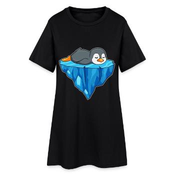 Pinguin Eisscholle - Frauen T-Shirt-Kleid - Schwarz - Vorne