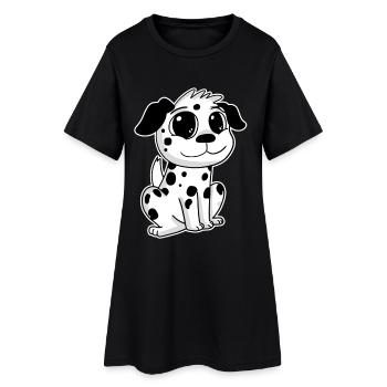 Dalmatiner - Frauen T-Shirt-Kleid - Schwarz - Vorne