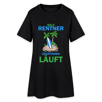 Bald Rentner - Frauen T-Shirt-Kleid - Schwarz - Vorne