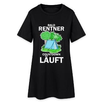 Bald Rentner Countdown läuft - Frauen T-Shirt-Kleid - Schwarz - Vorne