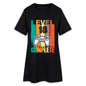 Level 18 Complete Controller 18.Geburtstag - Frauen T-Shirt-Kleid - Schwarz - Vorne