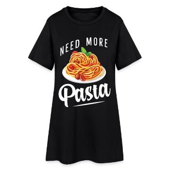 Spaghetti - Pâtes - Penne - Nudeln - Robe T-shirt Femme - noir - Devant