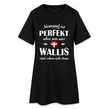Kanton Wallis Schweiz - Frauen T-Shirt-Kleid - Schwarz - Vorne