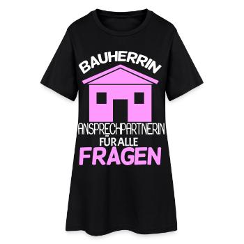 Bauherrin - Frauen T-Shirt-Kleid - Schwarz - Vorne