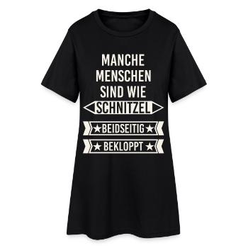 Menschen sind wie Schnitzel - beidseitig bekloppt - Frauen T-Shirt-Kleid - Schwarz - Vorne