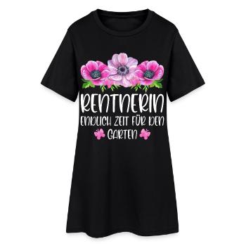 Rentnerin Ruhestand Endlich Zeit für den Garten - Frauen T-Shirt-Kleid - Schwarz - Vorne