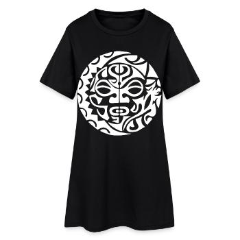 White Polynesian skull - Women’s T-Shirt Dress - black - Front