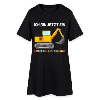 Kindergarten Bagger - Frauen T-Shirt-Kleid - Schwarz - Vorne