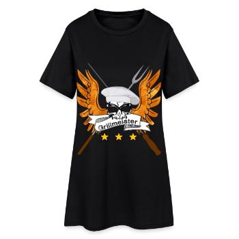 Grillmeister Schädel mit Flügeln - Frauen T-Shirt-Kleid - Schwarz - Vorne