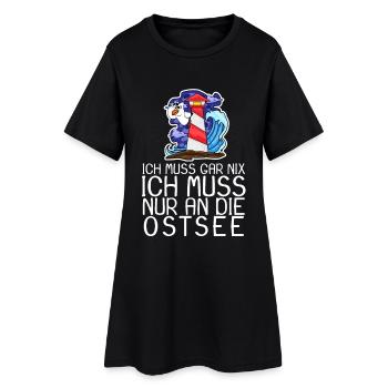 Ostsee Urlaub Geschenk - Frauen T-Shirt-Kleid - Schwarz - Vorne