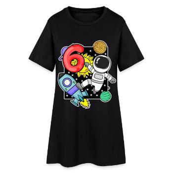 6ème anniversaire astronaute 6 ans cadeau garçon - Robe T-shirt Femme - noir - Devant