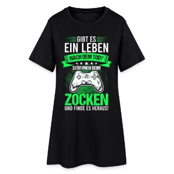 Gibt es ein leben nach dem Tod? Zocken Gaming PC - Frauen T-Shirt-Kleid - Schwarz - Vorne